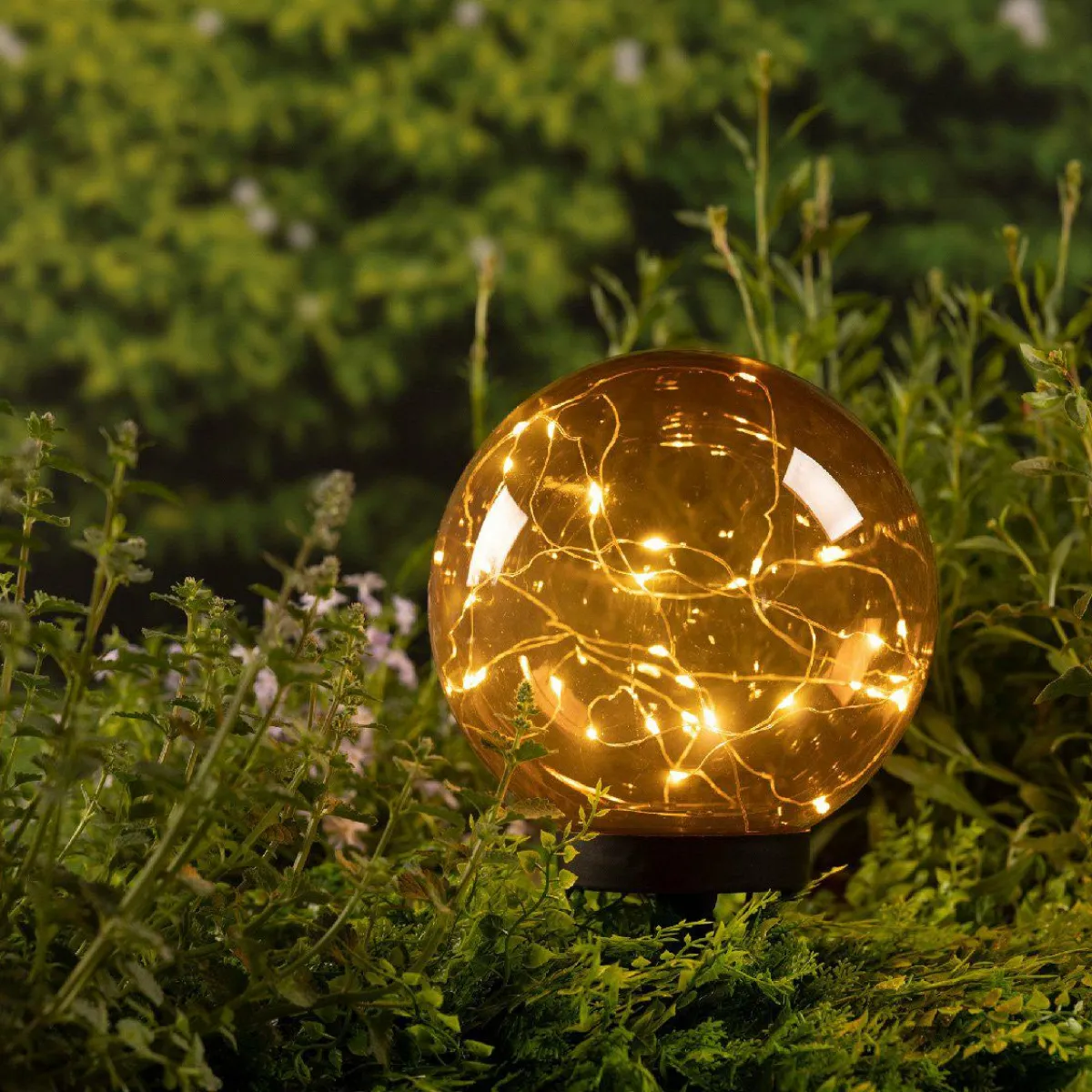 #N/A Borne de jardin solaire 30 LED (H28 cm cm) Crystal Orange Discount