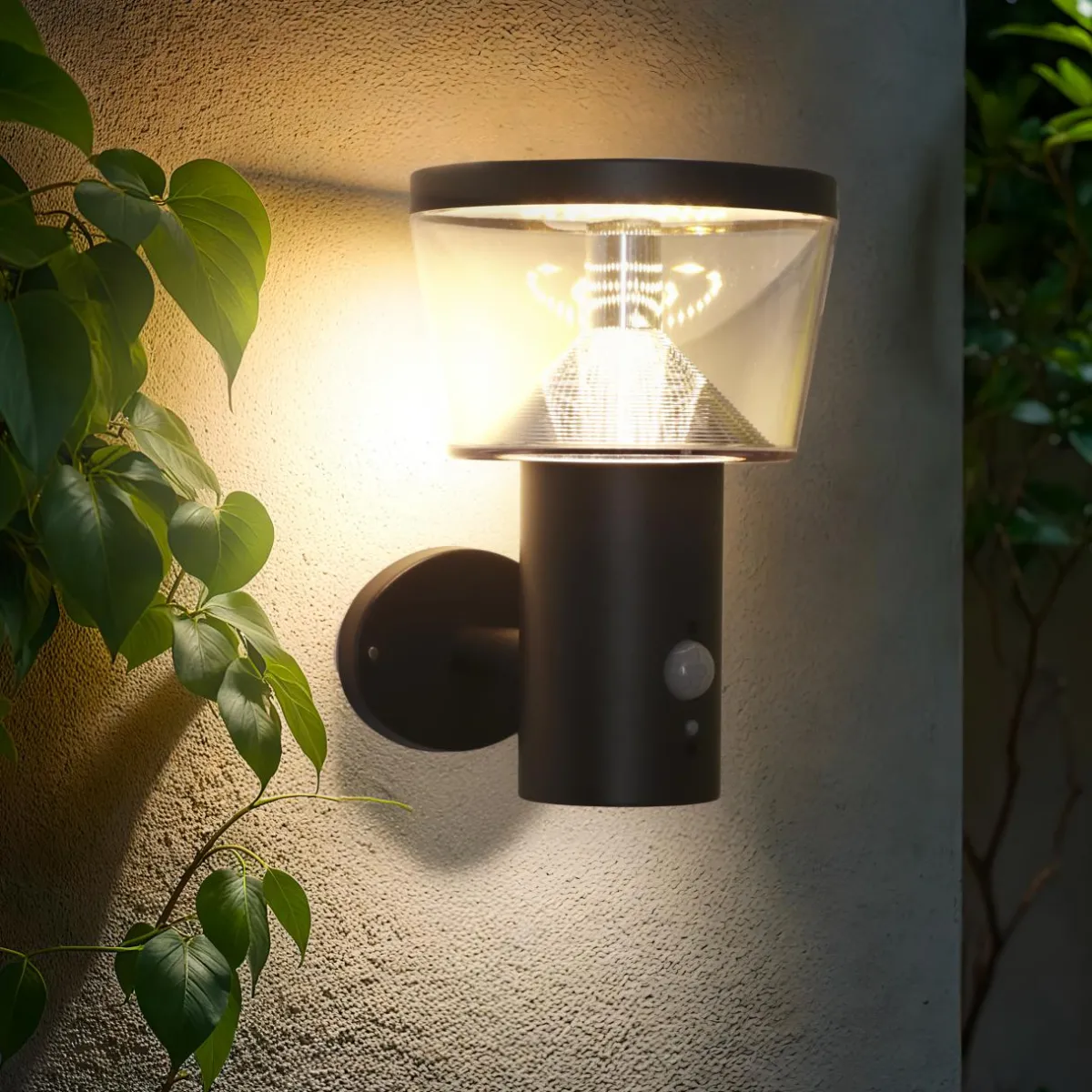 #N/A Borne de jardin solaire murale 600 lumens (H23 cm) Orion lux Gris Anthracite Online