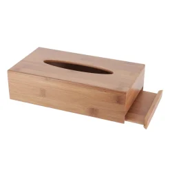 TENDANCE Boîte à mouchoirs en bambou Marron Discount