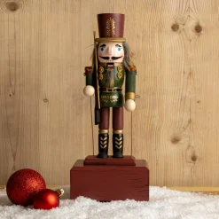 KAEMINGK Boîte à musique (H30 cm) Casse noisette Timothé la royauté Vert et Bordeaux Outlet