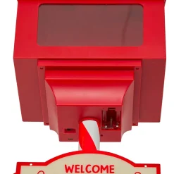 JJA Boîte aux lettres (H120 cm) Lutin et flocons de neige Rouge Clearance