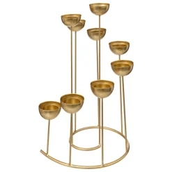 FEERIC LIGHTS Bougeoir en métal 9 bougies (H35 cm) Spirale Dé Or Online