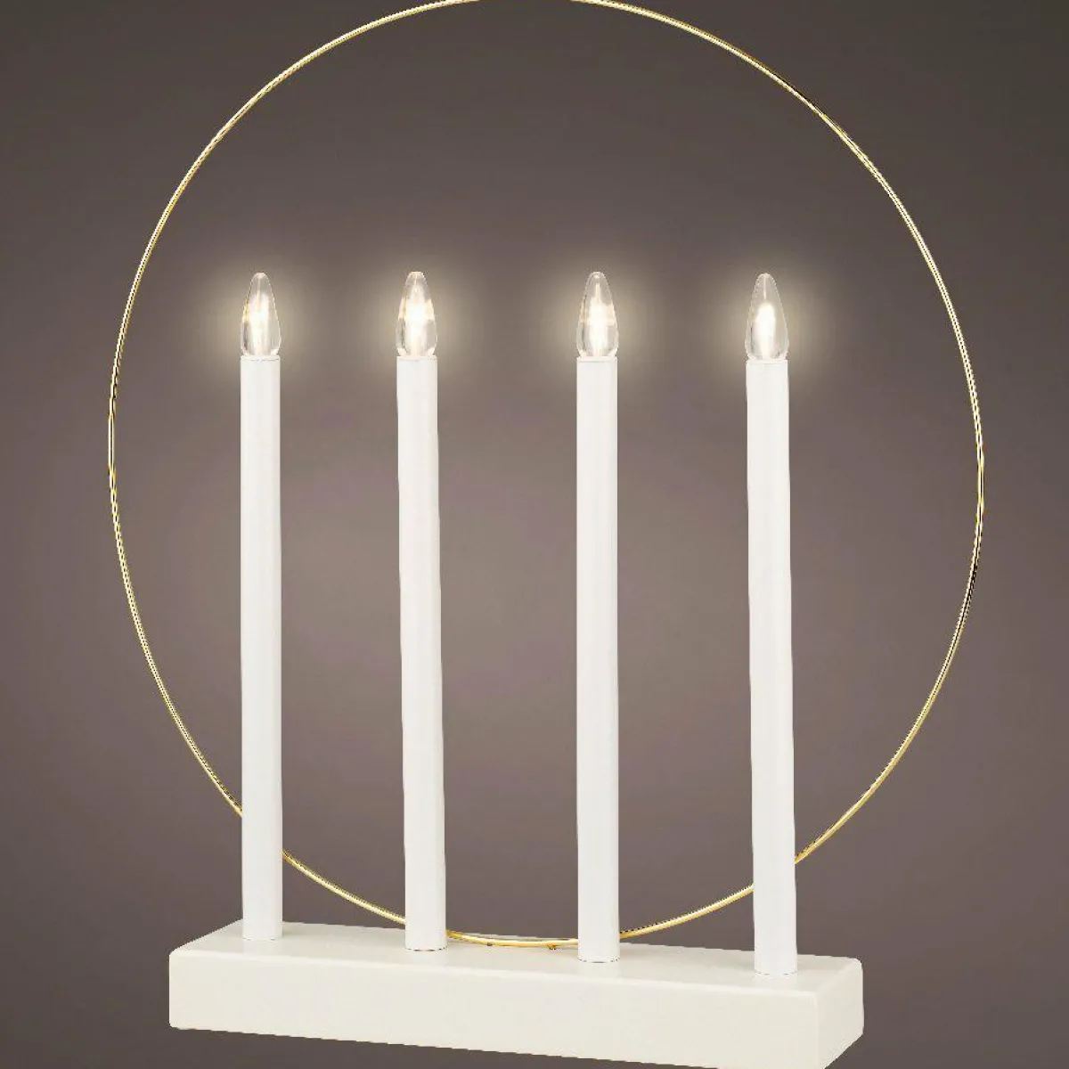 KAEMINGK Bougeoir lumineux à piles 4 LED (H40 cm) Cercle Blanc chaud Online