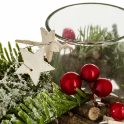 Feeric Lights & Christmas Bougeoir photophore (D20 cm) Etoile bois et forêt Vert Online
