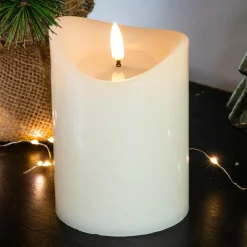 KOOPMAN Bougie à piles LED (H12 cm) Axelle Blanc Discount