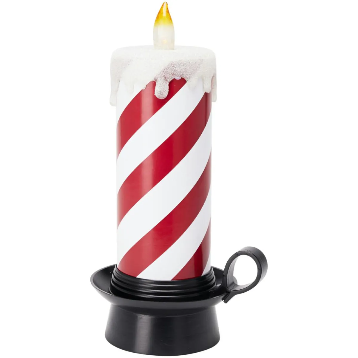 KOOPMAN Bougie lumineuse déco LED (H30 cm) Candy Candle et blanc Rouge
