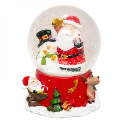 Feeric Lights & Christmas Boule à neige (H10 cm) Père Noël & Friends Rouge Discount