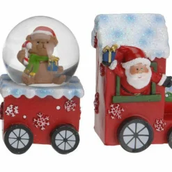 KOOPMAN Boule à neige (H8 cm) Train de Noël Happy Outlet