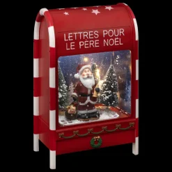 Feeric Lights & Christmas Boule à neige lumineuse 12 LED (H40 cm) Boîte aux lettres du Père Noël New