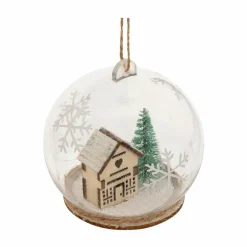 FEERIC LIGHTS Boule de Noël (D80 mm) Maison et flocons de neige Transparent Outlet