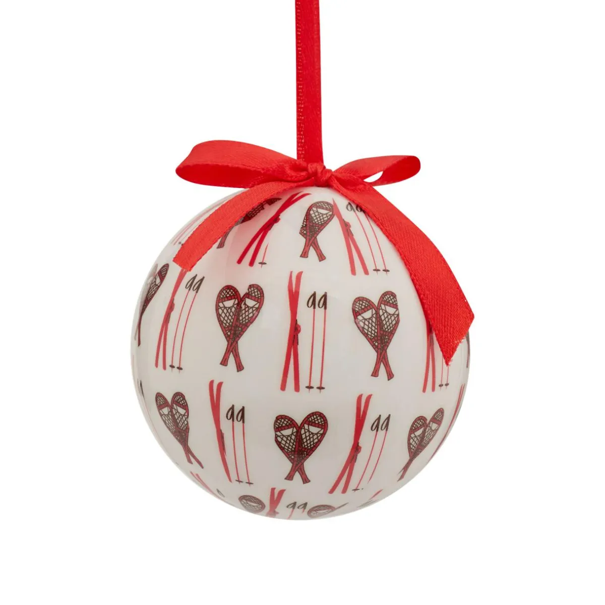 JJA Boule de Noël (D75 mm) Raquette de ski et blanc Rouge Clearance