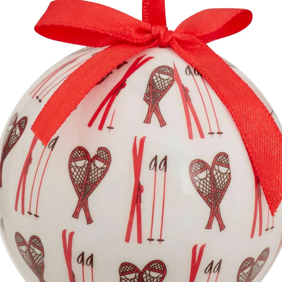 JJA Boule de Noël (D75 mm) Raquette de ski et blanc Rouge Clearance