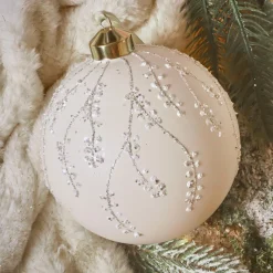 KAEMINGK Boule de Noël en verre (D120 mm) Tombée de neige Blanc Discount