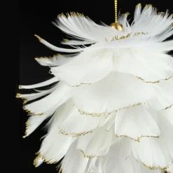 Feeric Lights & Christmas Boule douceur à suspendre (D10 cm) Plume Blanc Best