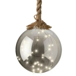 KAEMINGK Boule lumineuse à piles 40 LED (D20 cm) Glacée et blanc chaud Gris Sale