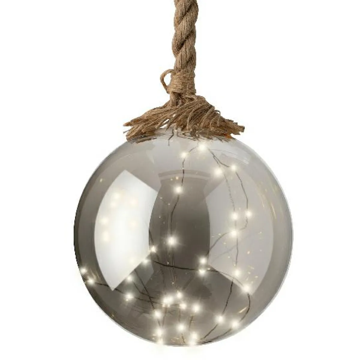 KAEMINGK Boule lumineuse à piles 40 LED (D20 cm) Glacée et blanc chaud Gris Sale