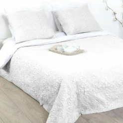 ATMOSPHERA Boutis et taies d'oreiller (240 x 260 cm) Arabesque Ivoire New