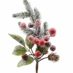 KAEMINGK Branche de sapin et baies (20 cm) Epinea Vert enneigé Sapin enneigé Sale