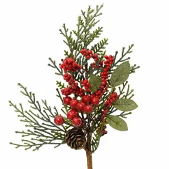 KAEMINGK Branche de sapin et baies (26 cm) Aspen Rouge New