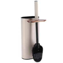 TENDANCE Brosse WC couvercle acacia Season Color Beige