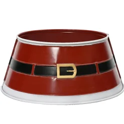 KAEMINGK Cache pied de sapin en métal (D57 cm) Ceinture du Père Noël Rouge Online