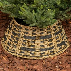 KAEMINGK Cache pied de sapin tressé (D70 cm) Classic Noir et Naturel Online