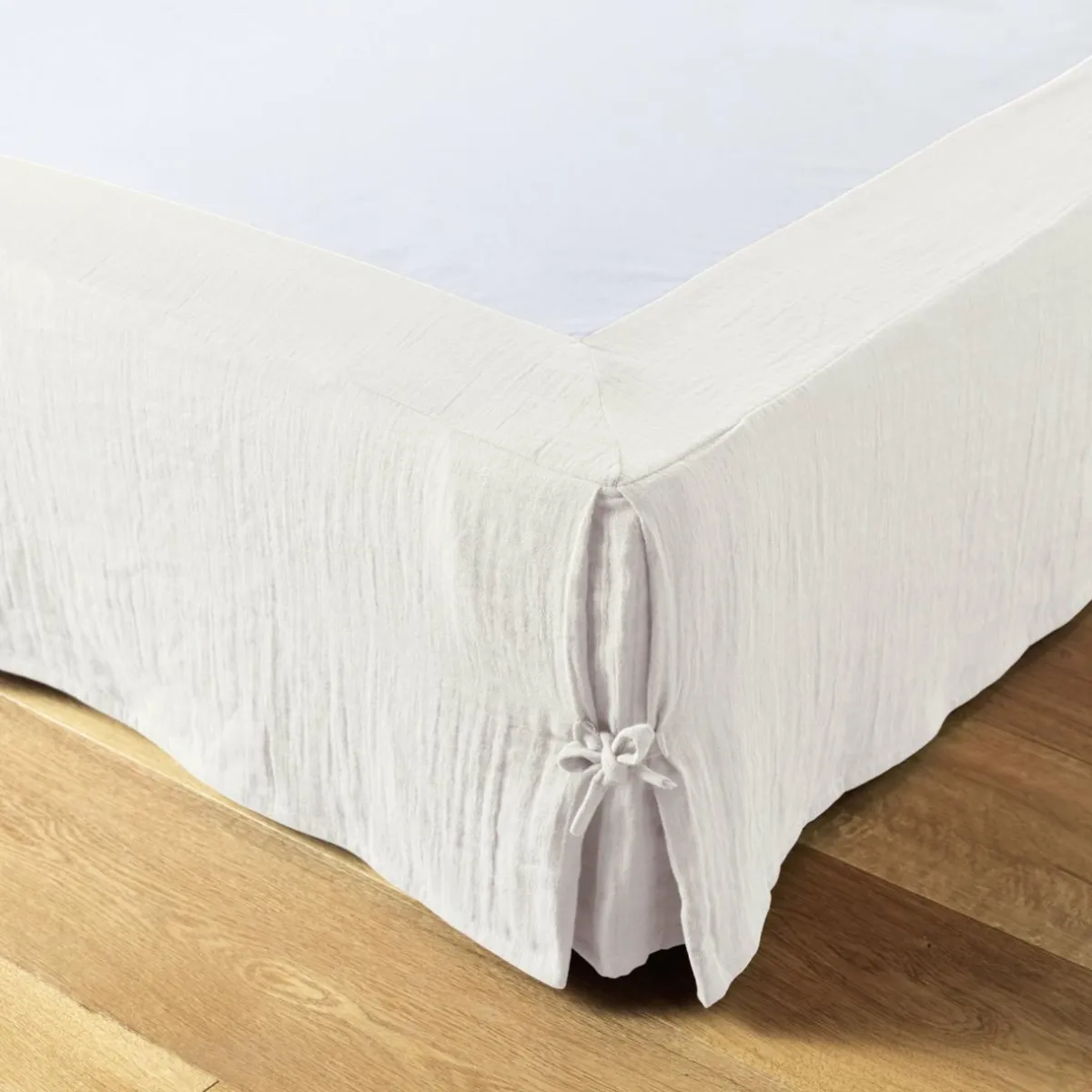 EMINZA Cache-sommier Gaze de coton (160 x 200 cm) Gaïa chantilly Blanc Sale