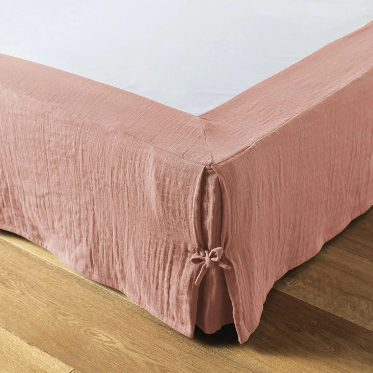 EMINZA Cache-sommier Gaze de coton (160 x 200 cm) Gaïa Rose Pêche Online