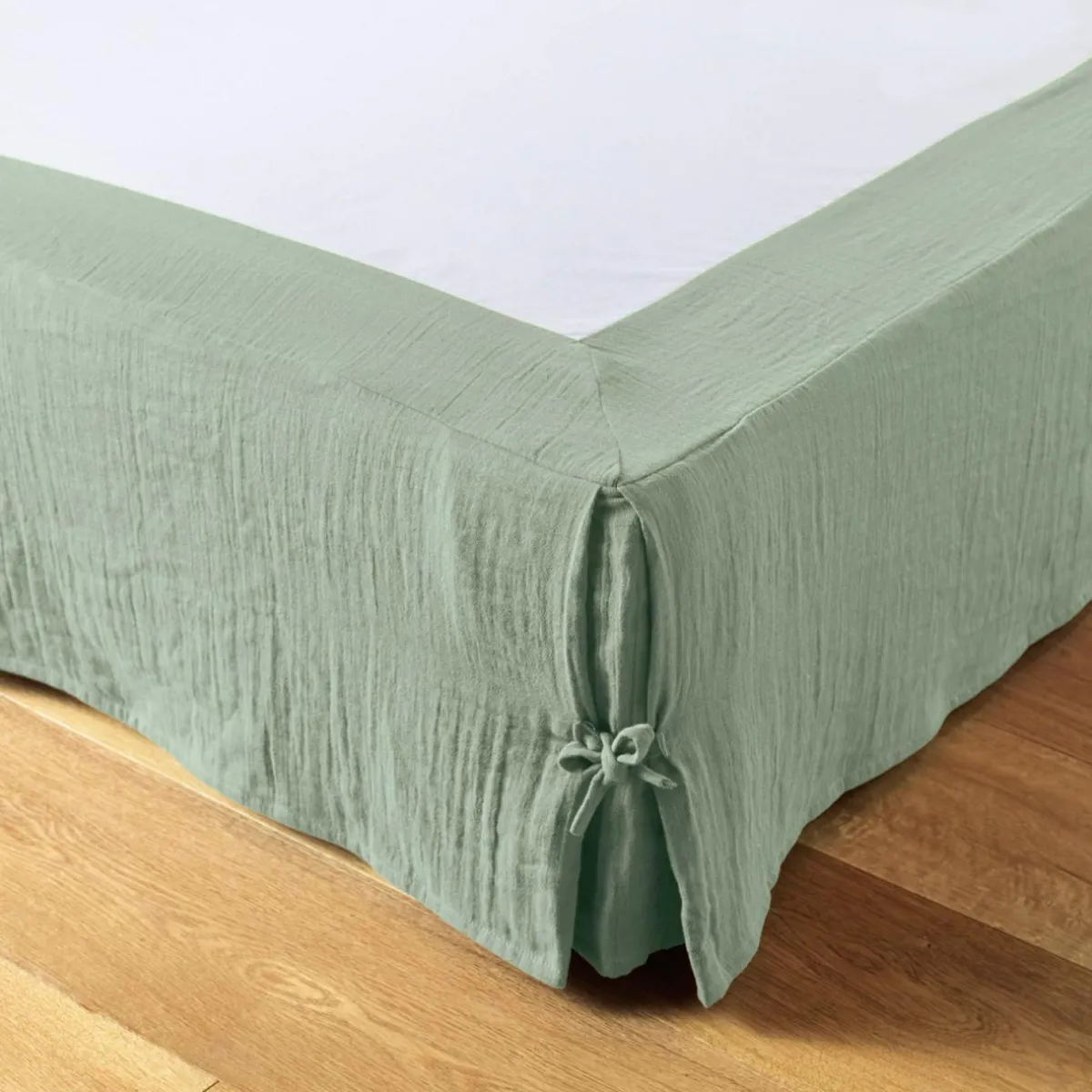 EMINZA Cache-sommier Gaze de coton (90 x 190 cm) Gaïa Vert Eucalyptus Clearance