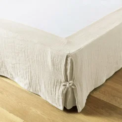 EMINZA Cache-sommier Gaze de coton (90 x 190 cm) Gaïa pampa Beige Discount
