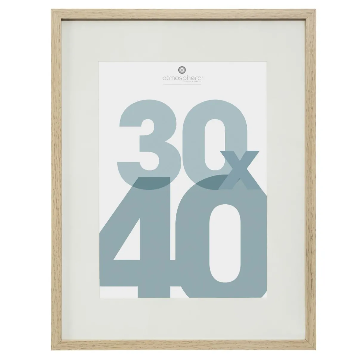 Atmosphera, cru017dateur d'intu017drieur Cadre photo bois mural (30 x 40 cm) Manu Naturel Hot