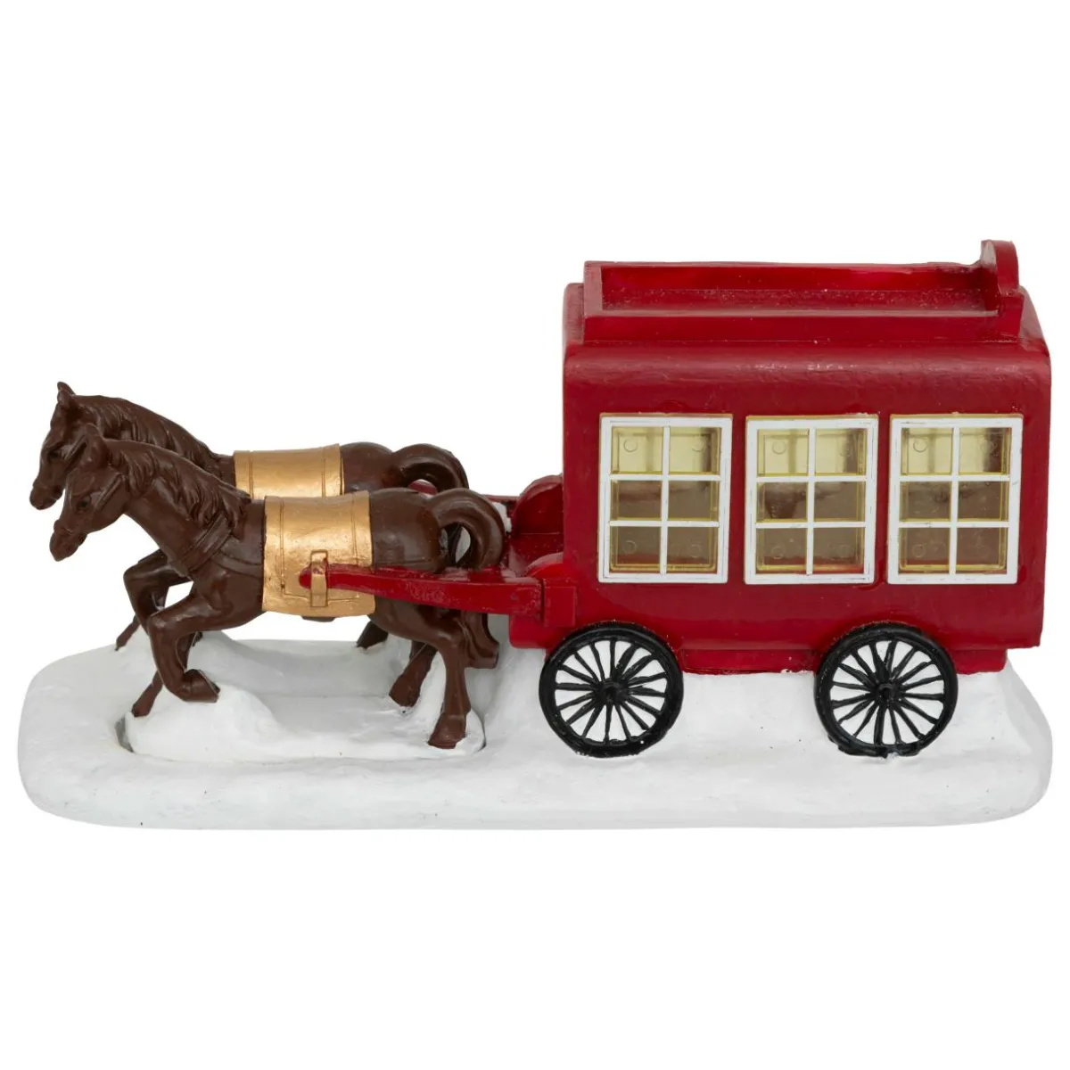 JJA Calèche et chevaux (H9 cm) pour village de Noël Rouge Outlet