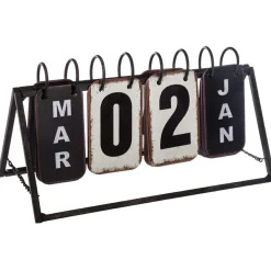ATMOSPHERA Calendrier à poser en métal (H14 cm ) Vintage Noir Sale