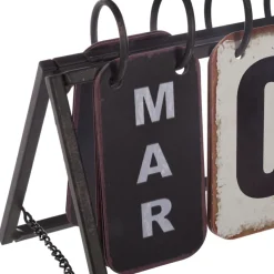 ATMOSPHERA Calendrier à poser en métal (H14 cm ) Vintage Noir Sale
