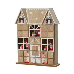 KAEMINGK Calendrier de l'Avent à remplir (H37 cm) Maison du Papa Noël Naturel Sale