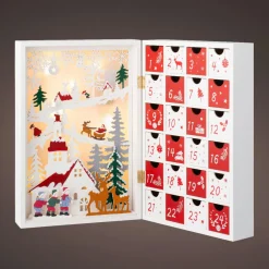 KAEMINGK Calendrier de l'Avent lumineux à remplir Paysage de Noël Enchanté Multicolore