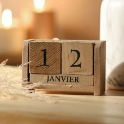 ATMOSPHERA Calendrier perpetuel en (H7,5 cm) Colonial Bois Online