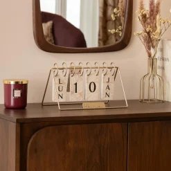 Atmosphera, cru017dateur d'intu017drieur Calendrier perpétuel métal (H17 cm) Automne Rose Clearance