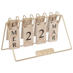 Atmosphera, cru017dateur d'intu017drieur Calendrier perpétuel métal (H17 cm) Automne Rose Clearance