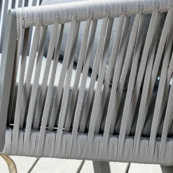 MOBELLIA Canapé de jardin en aluminium 3 places Amalfi Gris Anthracite
