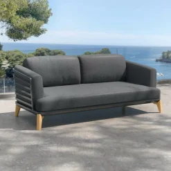 MOBELLIA Canapé de jardin en aluminium 2 places Monte Carlo Gris Anthracite Online