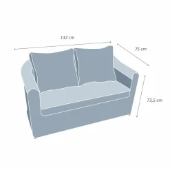 MOBELLIA Canapé de jardin en résine tressée 2 places Calvi Gris clair Tressé Gris - Gris clair Outlet