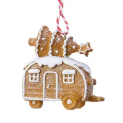 KAEMINGK Caravane de Noël à suspendre (H7 cm) Pain d'épices gourmand Marron New