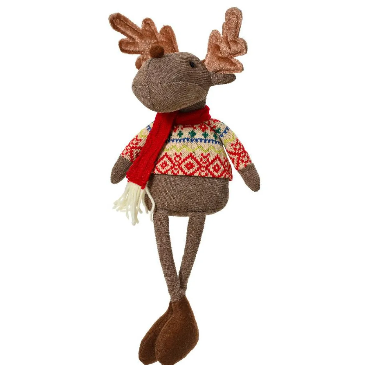 KAEMINGK Caribou de Noël décoratif (H40 cm) Loulou écharpe Rouge Marron Online