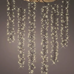 KAEMINGK Cascade lumineuse 2 m 480 LED câble noir Effet scintillant Blanc chaud Blanc Chaud - câble noir Sale