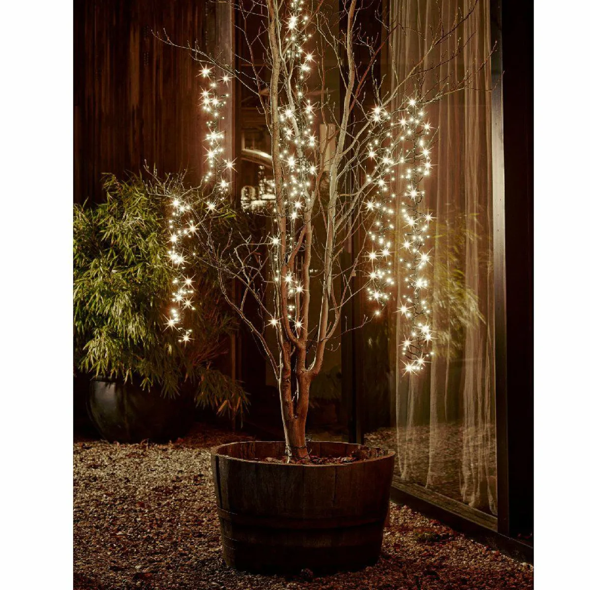 KAEMINGK Cascade lumineuse 2 m 480 LED câble noir Effet scintillant Blanc chaud Blanc Chaud - câble noir Sale