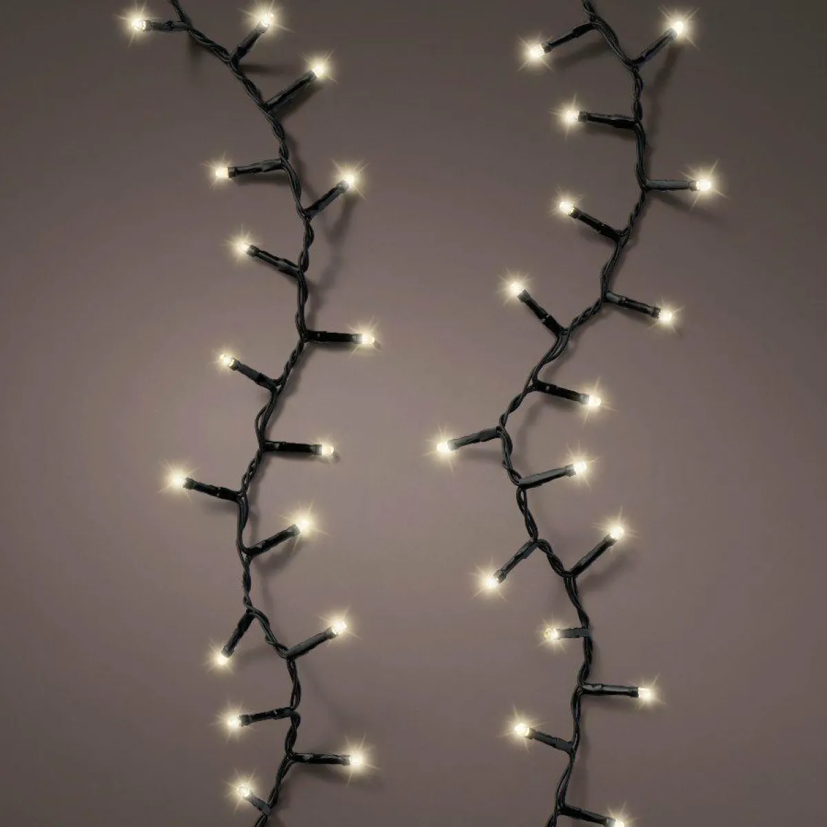 KAEMINGK Cascade lumineuse à piles 2 m 512 LED câble noir Durawise Blanc chaud Hot