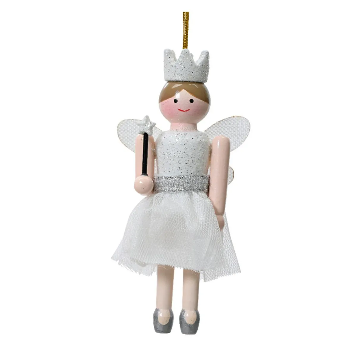 KAEMINGK Casse-noisette à suspendre (H12 cm) Fée princesse Blanc Clearance