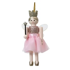 KAEMINGK Casse-noisette à suspendre (H12 cm) Fée princesse Rose Discount