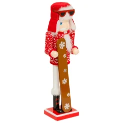 JJA Casse-noisette en bois (H38 cm) Bernardo en snow et blanc Rouge Hot